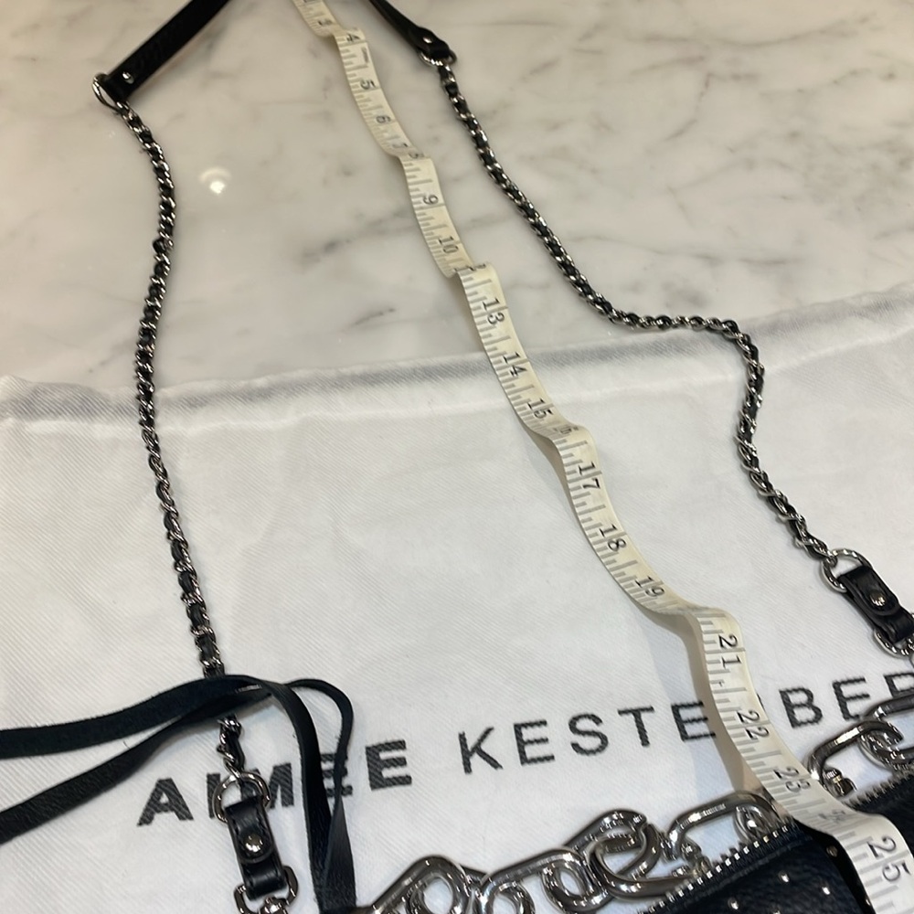 Aimee Kestenberg Black Studded Chain-Accent Shoulder Bag - Picture 13 of 14